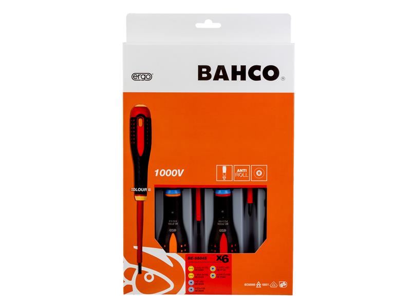 Bahco BE-9884S Mixed Insulated ERGO™ Screwdriver Set, 6 Piece