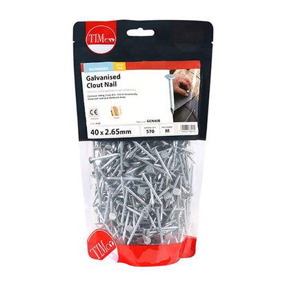 TIMCO Clout Nail - Galvanised 40 x 2.65 Pack 1