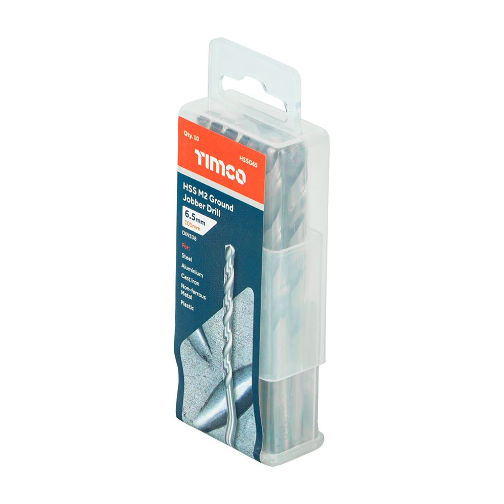 TIMCO HSS-G Jobber Drill Bit M2 6.5mm Pack 10