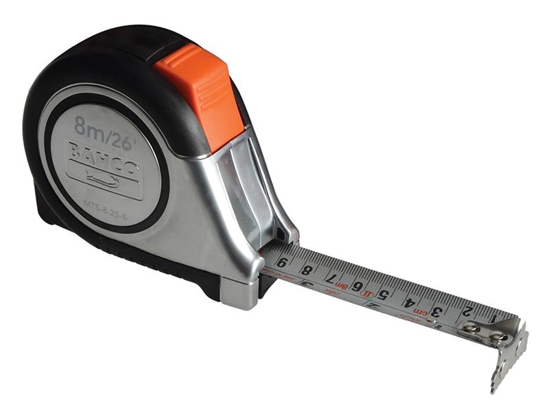 Bahco MTS-8-25-E MTS Reversible Magnetic Tip Auto Pocket Tape 8m/26ft (Width 25mm)