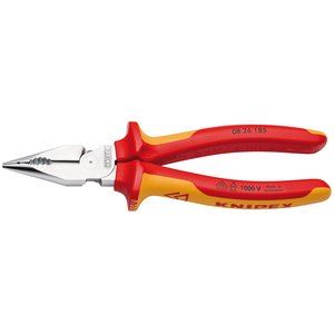 Draper POINTED COMBINATION PLIERS 13185 13185 08 26 185 SB Needle-Nose Combination Pliers insulated with multi-component grips, VDE-tested chrome-plated 185mm