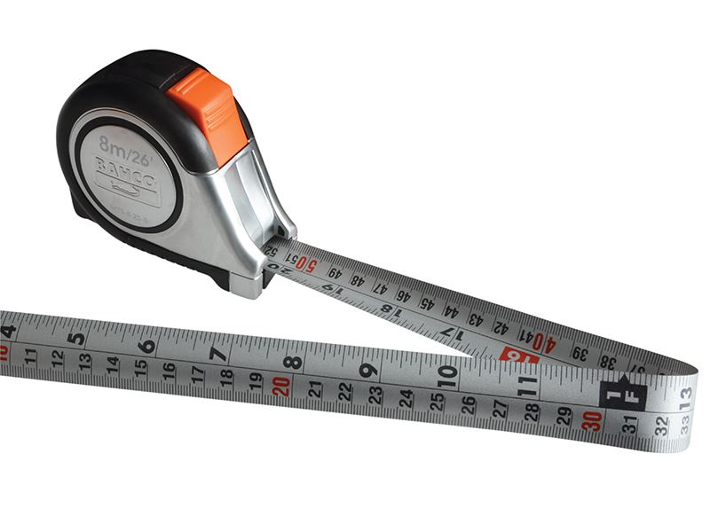 Bahco MTS-8-25-E MTS Reversible Magnetic Tip Auto Pocket Tape 8m/26ft (Width 25mm)