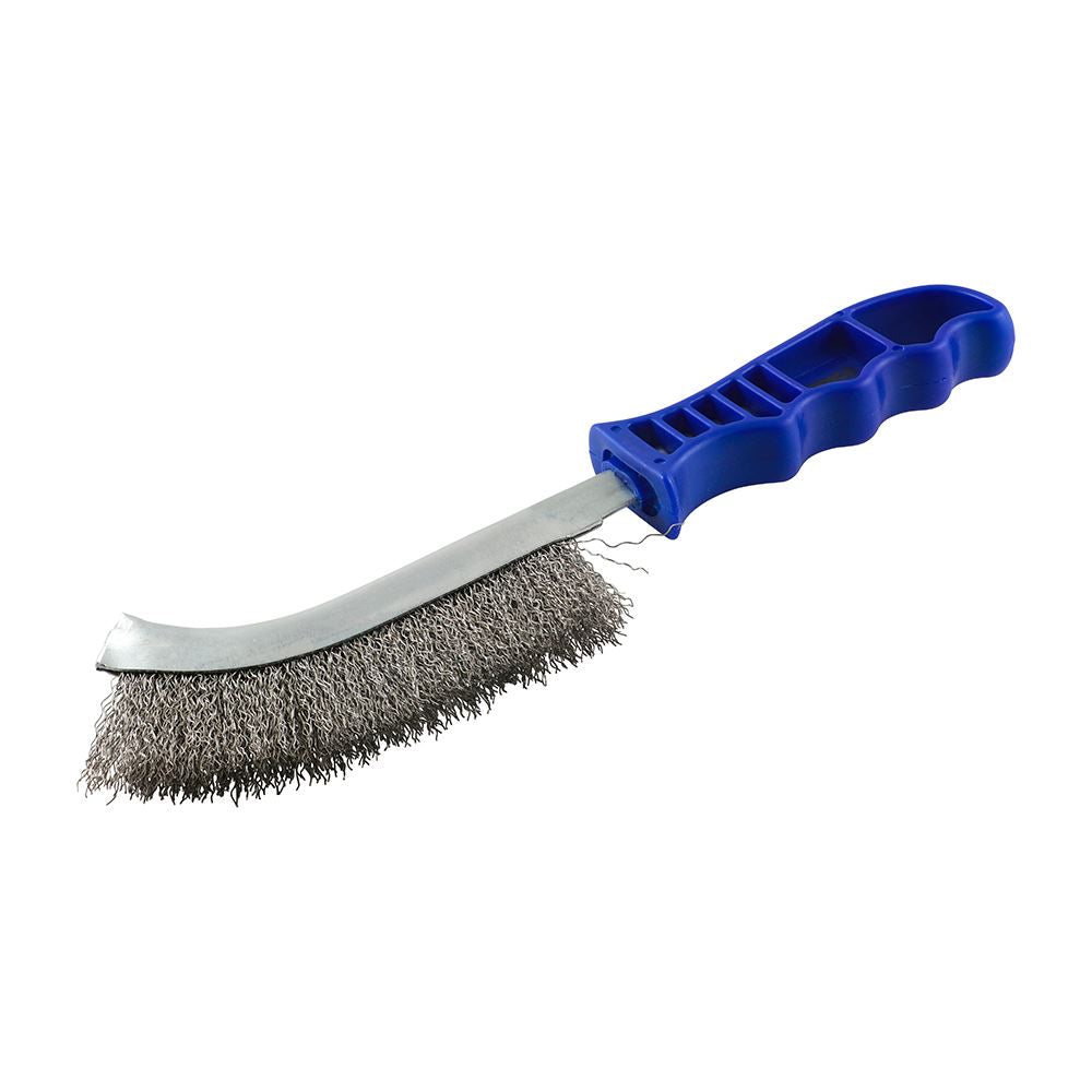TIMCO Blue Handle Wire Brush S/Steel 255mm Blue Pack 1