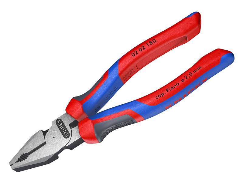 Knipex 02 02 180 SB High Leverage Combination Pliers Multi-Component Grip 180mm (7in)