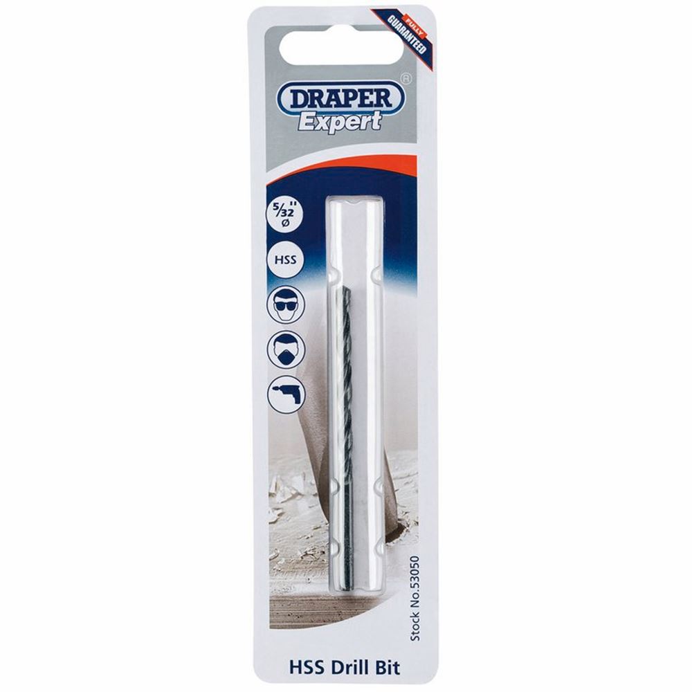 53050 Draper Expert Expert HSS Drill Bit, 5/32 x 3-1/8 H29PS/B HSS Twist Drills Professional Trade DIY Workshop Garage Use