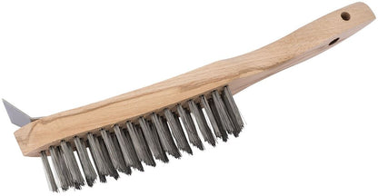 Draper WIRE BRUSH & SCRAPER H/D 4 ROW 36176 Heavy Duty 4 Row Wire Scratch Brush with Scraper (310mm)