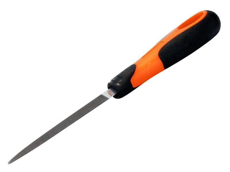 Bahco 1-170-08-2-2 Handled Three-Square Second Cut File 1-170-08-2-2 200mm (8in)