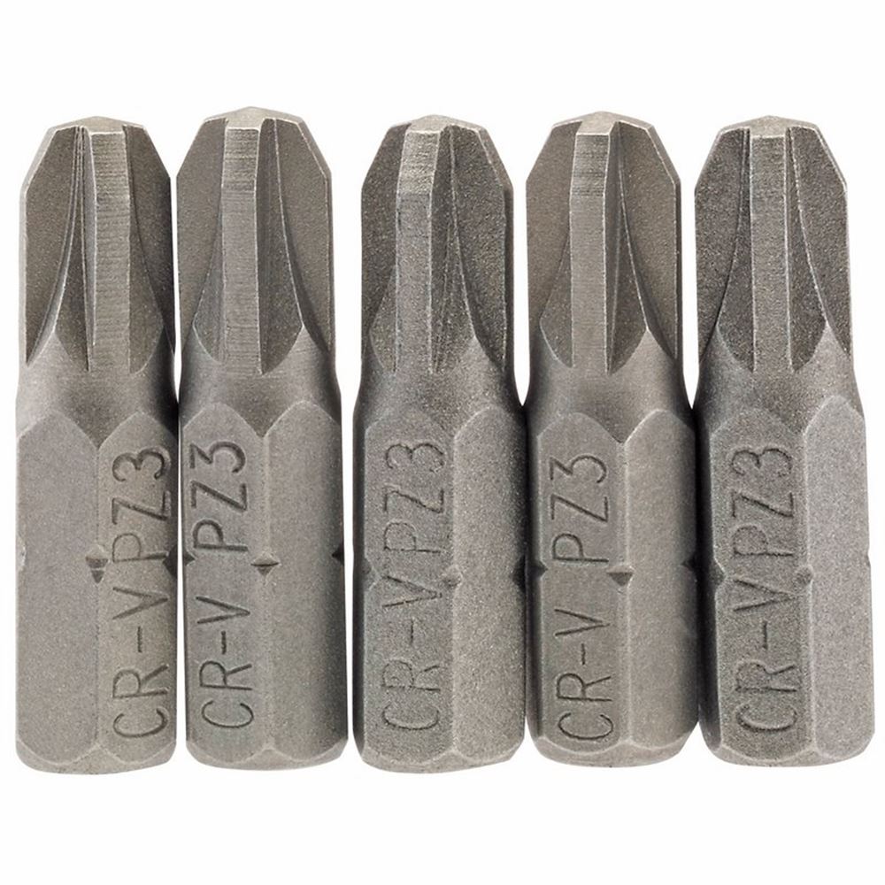 Draper 5PC 25MM NO3 PZ.S/D BIT 64016 1/4" Hex. PZ TYPE E Shank Insert Bits