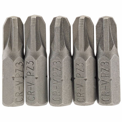 Draper 5PC 25MM NO3 PZ.S/D BIT 64016 1/4" Hex. PZ TYPE E Shank Insert Bits