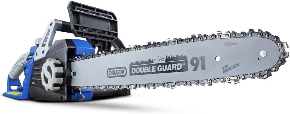 Hyundai HYC2400E Electric Chainsaw 2400W 16in 40cm Bar 15m/s Chain 230V Corded Garden Saw Tree Log Cutting Garden Saw