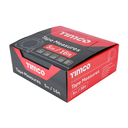 MOQ - TIMCO Tape Measure 5m/16ft x 25mm Pack 1