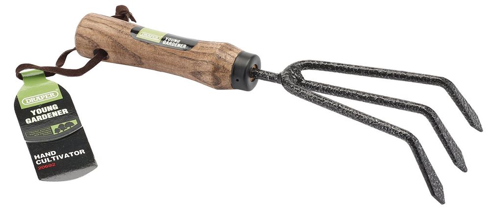 Draper Y/GARD HAND CULT'R(ASH)CARBON 20692 Young Gardener Hand Cultivator with Ash Handle