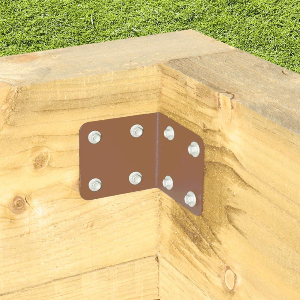 Perry 4717 SleeperSecure Internal Sleeper Corner Support Bracket for Timber Railway Sleepers Garden Borders Raised Beds Landscaping and Retaining Walls