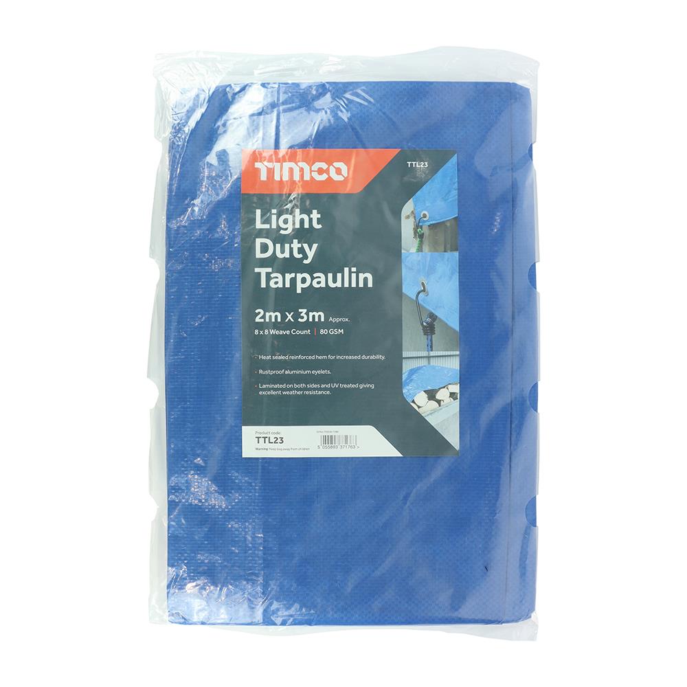 Timco Light Duty Tarpaulin Waterproof Ground Sheet Cover Camping Garden