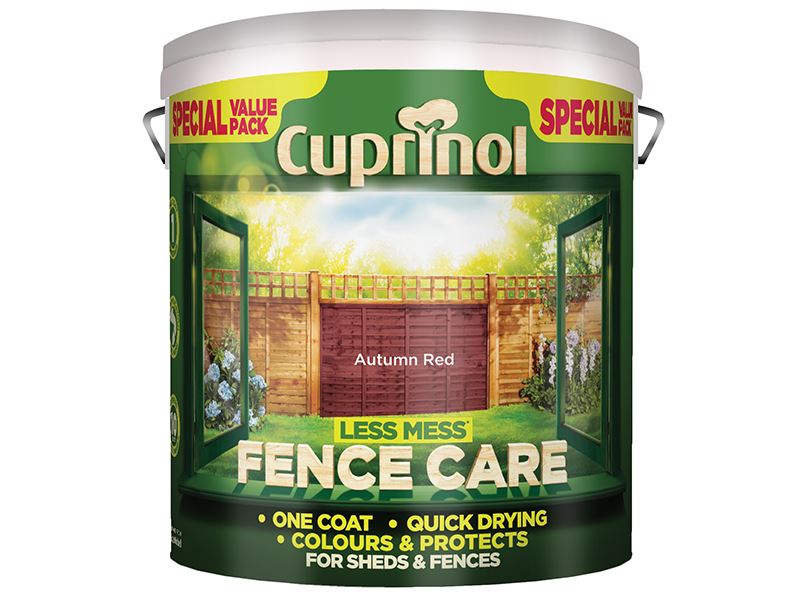 Cuprinol 5194068 Less Mess Fence Care Autumn Red 6 litre