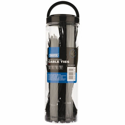 Draper ASSORTED CABLE TIE PACK 650PC 90734 Assorted Nylon Cable Tie Pack (650 Piece)