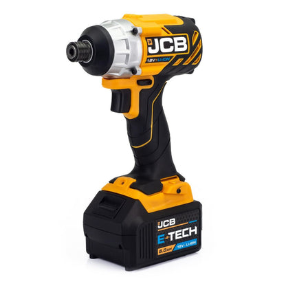 JCB 21-18TPKMT-5 Power Tool Kit 18V Brushless Combi Drill Impact Driver Multi Tool 2x 5.0Ah Super Fast Charger 26in Wheeled Bag Cordless Tool Kit