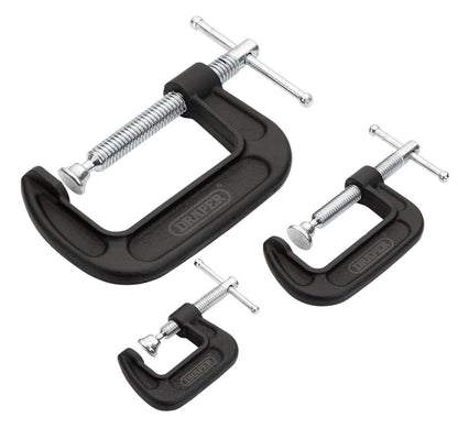 Draper G-CLAMP SET (3 PIECE) 18989 Heavy Duty G-Clamp Set (3 Piece)