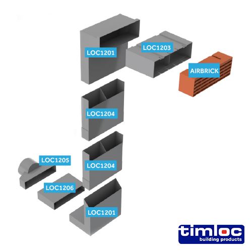 TIMCO U/Vent Horiz Rear Extension + 100mm Pack 1