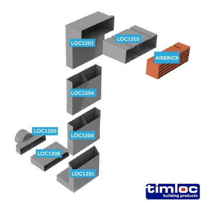 TIMCO U/Vent Horiz Rear Extension + 100mm Pack 1