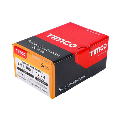 TIMCO Solo Woodscrew PZ3 CSK ZYP 6.0 x 100 Gold Pack 100