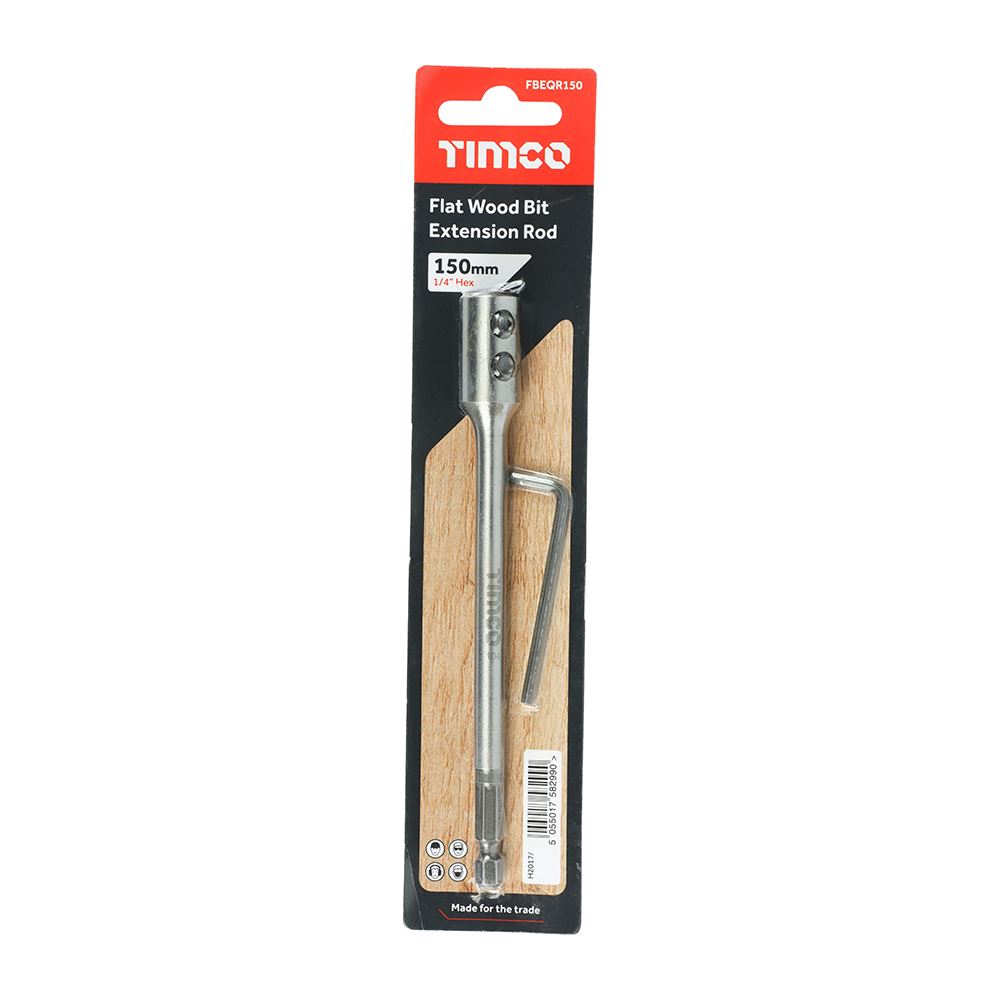 TIMCO Flat Wood Bit Extension Rod 150mm Pack 1