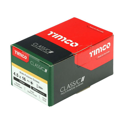 TIMCO Classic Screw PZ2 CSK ZYP 4.5 x 16 Gold Pack 200