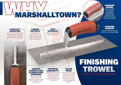 Marshalltown MXS64 MXS64 Cement Trowel Wooden Handle 14 x 4in