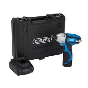 Draper 12V IMPACT DRIVER KIT 70332 70332 12V Impact Driver, 1/4" Hex., 1 x 1.5Ah Battery, 1 x Fast Charger