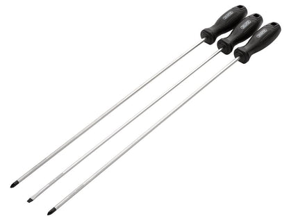 Draper SET 1- 3PC SET - LONG Long Reach Hard Grip Screwdriver Set (3 Piece)