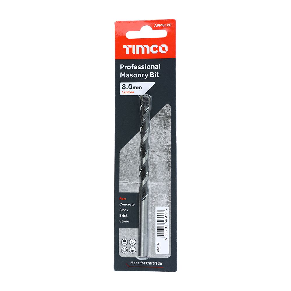 TIMCO Professional Masonry Bit 8.0 x 120 Pack 1