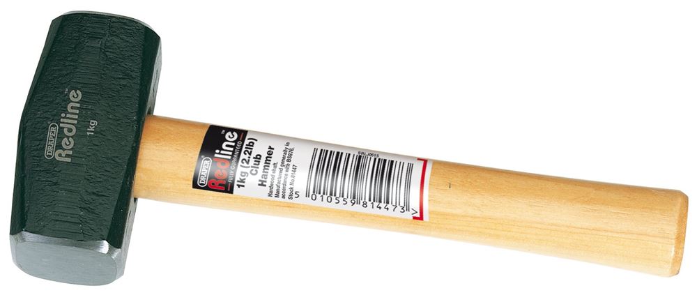 81447 Draper Redline Redline Club Hammer, 1kg/2.2lb RL-LH/B Hammers and Mallets Professional Trade DIY Workshop Garage Use