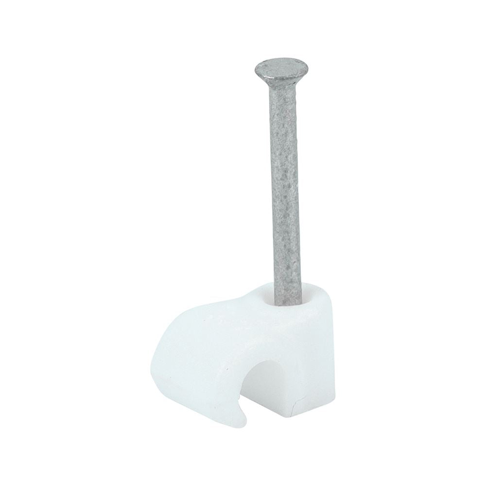 TIMCO Round Cable Clip White To fit 3.5mm White Pack 100