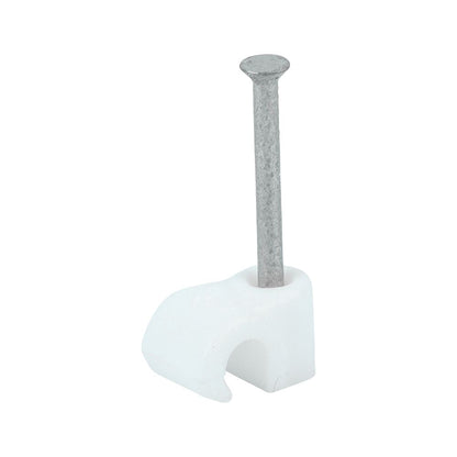 TIMCO Round Cable Clip White To fit 3.5mm White Pack 100