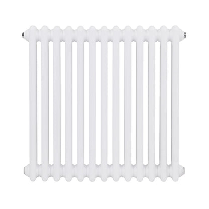 Baridi DH367 Horizontal Traditional 2 Column Radiator 600 x 607mm - White | Steel | Horizontal traditional two column radiator delivers a BTU output