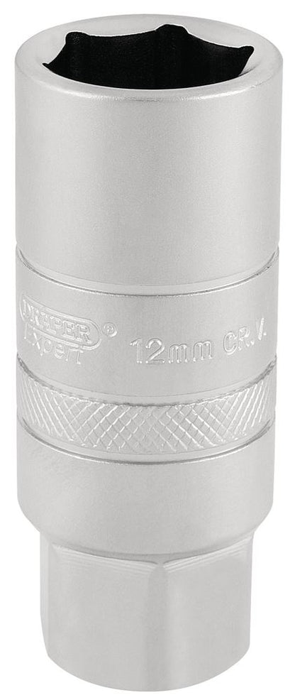 Draper 12MM SPARK PLUG SCKT 3/8D-PCKD 16776 3/8" Sq. Dr. Spark Plug Sockets (Micro Satin Chrome)