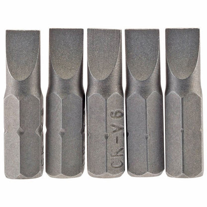 Draper 5PC 25MM 6.0MM P.SLOT.S/D BIT 64011 1/4" Hex. Plain Slot E Shank Insert Bits