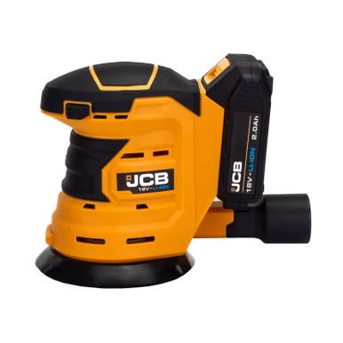 JCB 21-18OS-2X Cordless Orbital Sander 2Ah 18V Battery & Charger Random Orbital Sander Wood Sander