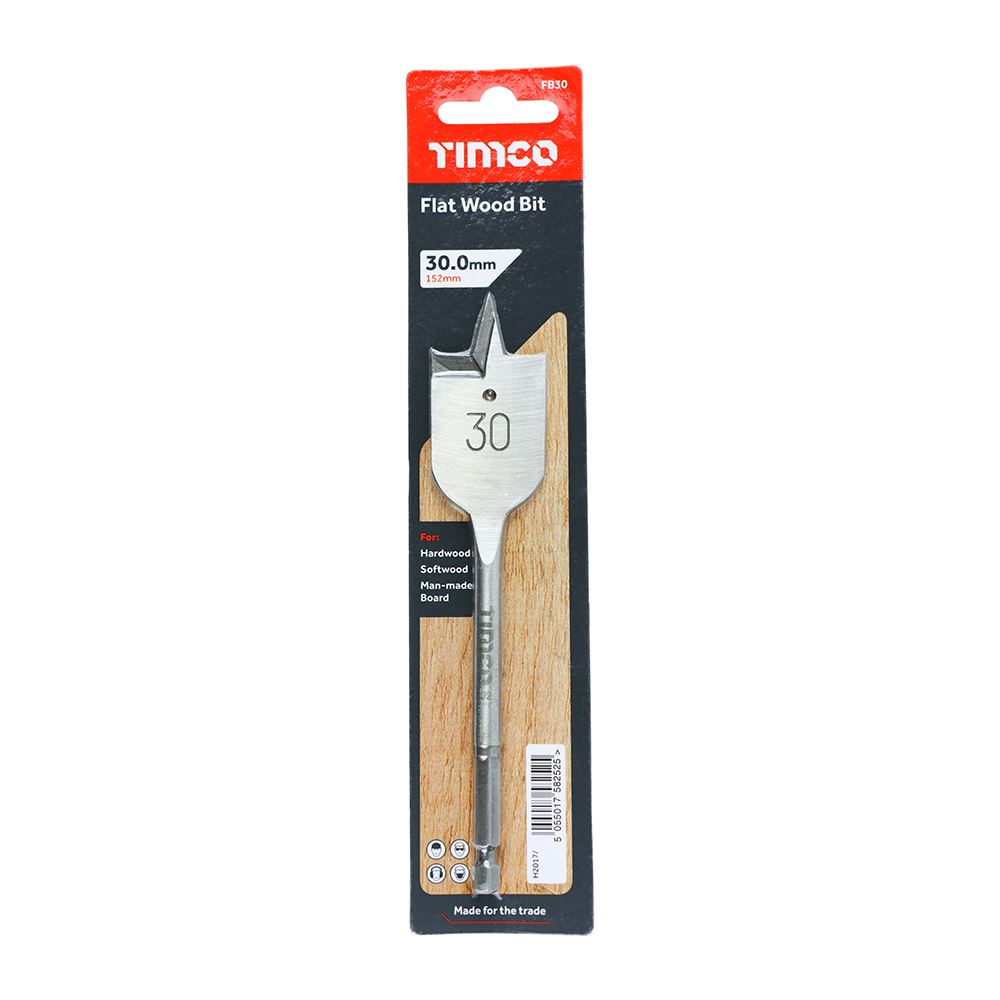 TIMCO Flat Wood Bit 30.0 x 152 Pack 1