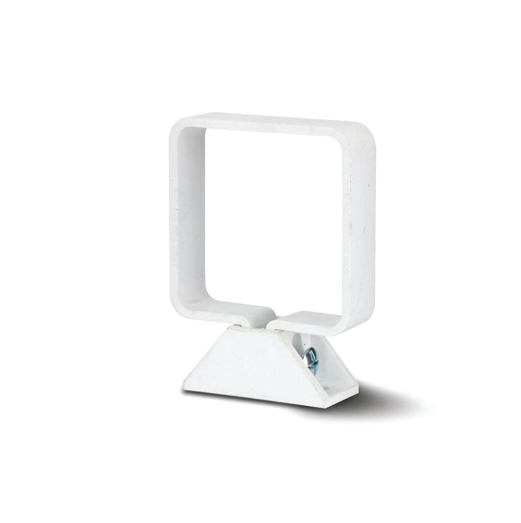 65MM SQUARE PIPE CLIP COMPLETE WH (