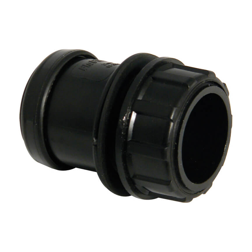 40MM WASTE - 1_" TANK CONNECTOR PUSH FIT BLACK