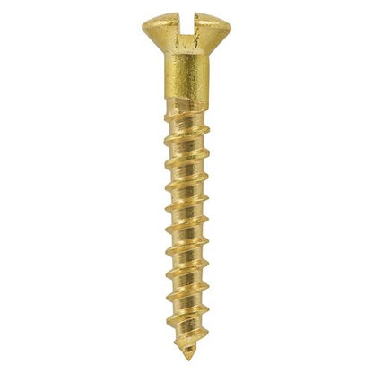 TIMCO Brass Timber Screw SLOT R CSK 6 x 1 Pack 200