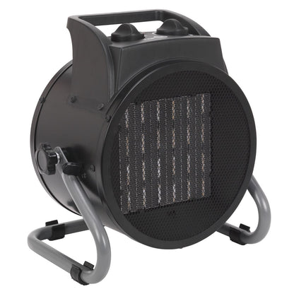 Sealey PEH3001 Industrial PTC Fan Heater 3000W/230V | 10,000Btu/hr, 1500/3000W, 230V - 16A, Thermostat | Features PTC heat conducting ceramic elements