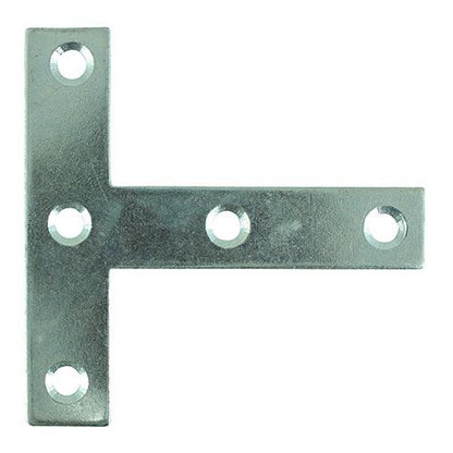 TIMCO Tee Plate - BZP 76 x 76 x 16 Silver Pack 2