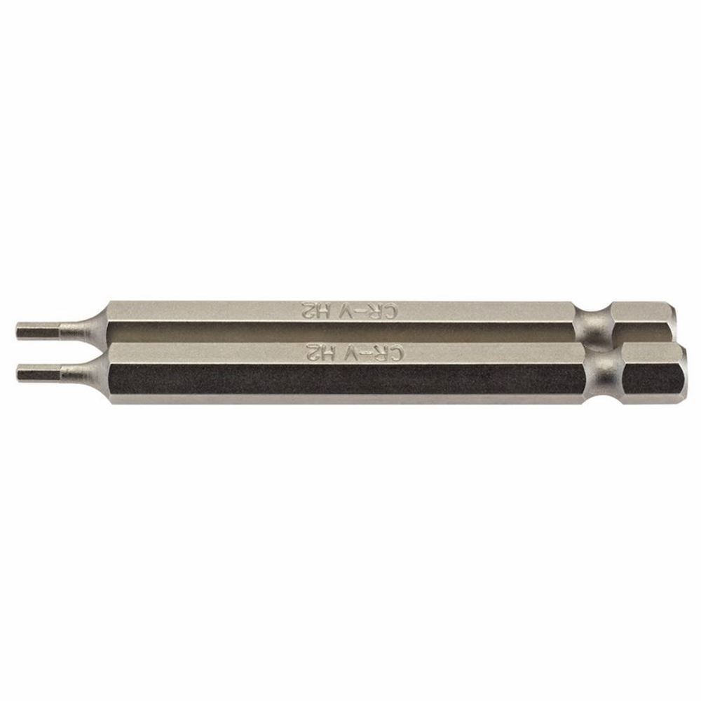 Draper 2PC 75MM 2.0MM HEX S/D.BIT 64318 1/4" hex. Hexagonal E Shank Insert Bits