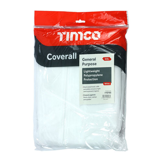 TIMCO PP Coverall White XX Large Pack 1