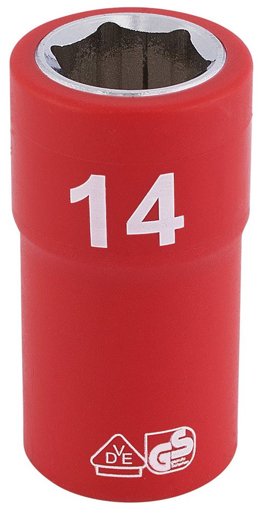 Draper 14MM VDE 3/8 INSUL. SOCKET 31697 31697 Metric VDE Sockets, 3/8" Sq. Dr.
