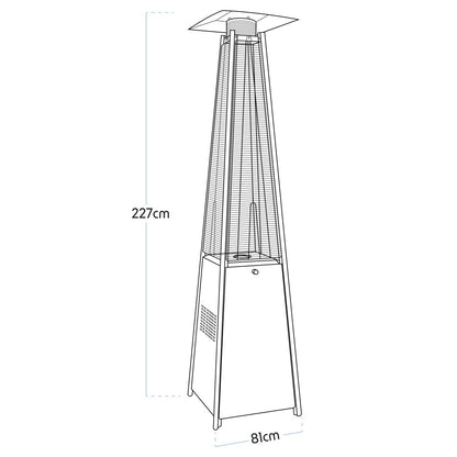 Dellonda DG99 13kW Pyramid Gas Patio Heater 13kW Commercial/Garden Use - Stainless Steel | Tip-Over Switch, Adjustable | Innovative design of Gas