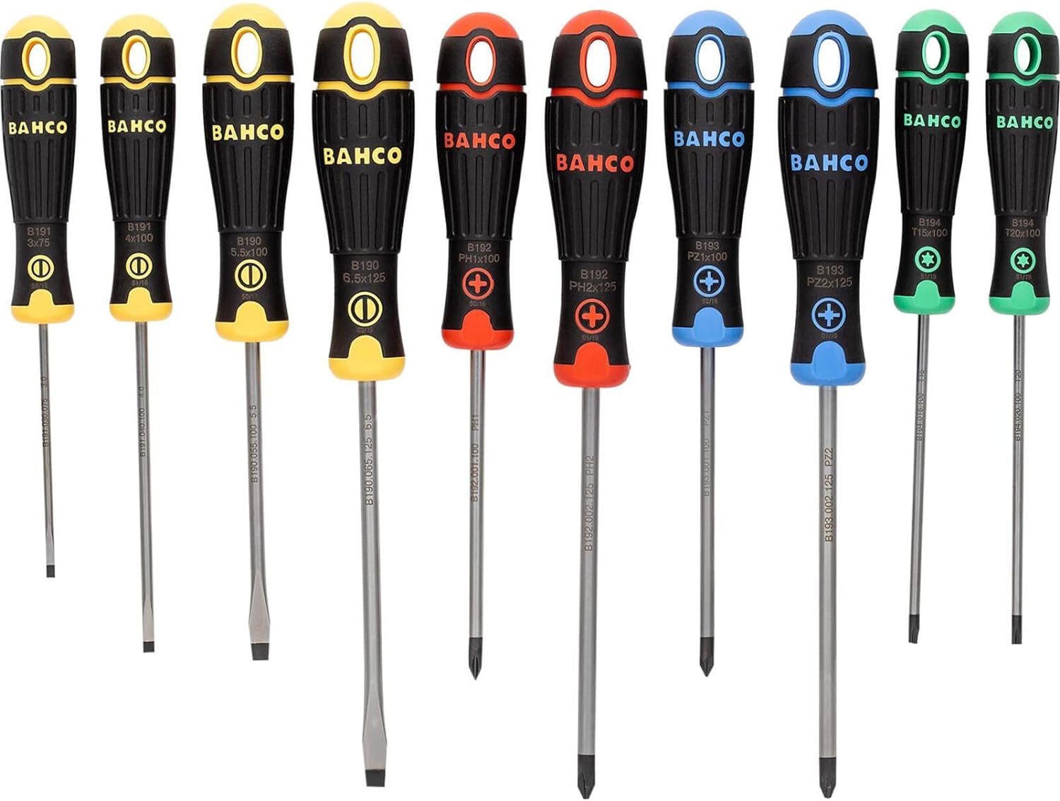 Bahco B219.010RB BahcoFit Coloured Handle Screwdriver Set, 10 Piece