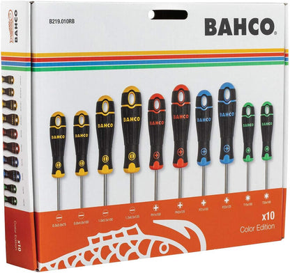 Bahco B219.010RB BahcoFit Coloured Handle Screwdriver Set, 10 Piece